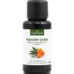 Argousier (pulpe) - huile végétale vierge bio - 30ml - flacon en verre