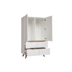 Armoire avec penderie et tiroirs finition blanc mat l100 cm kelma