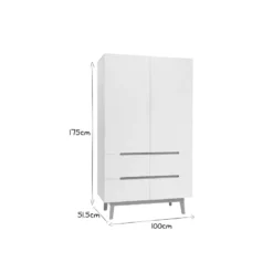 Armoire avec penderie et tiroirs finition blanc mat l100 cm kelma