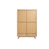 Armoire avec penderie finition bois clair et blanc mat l120 cm helia