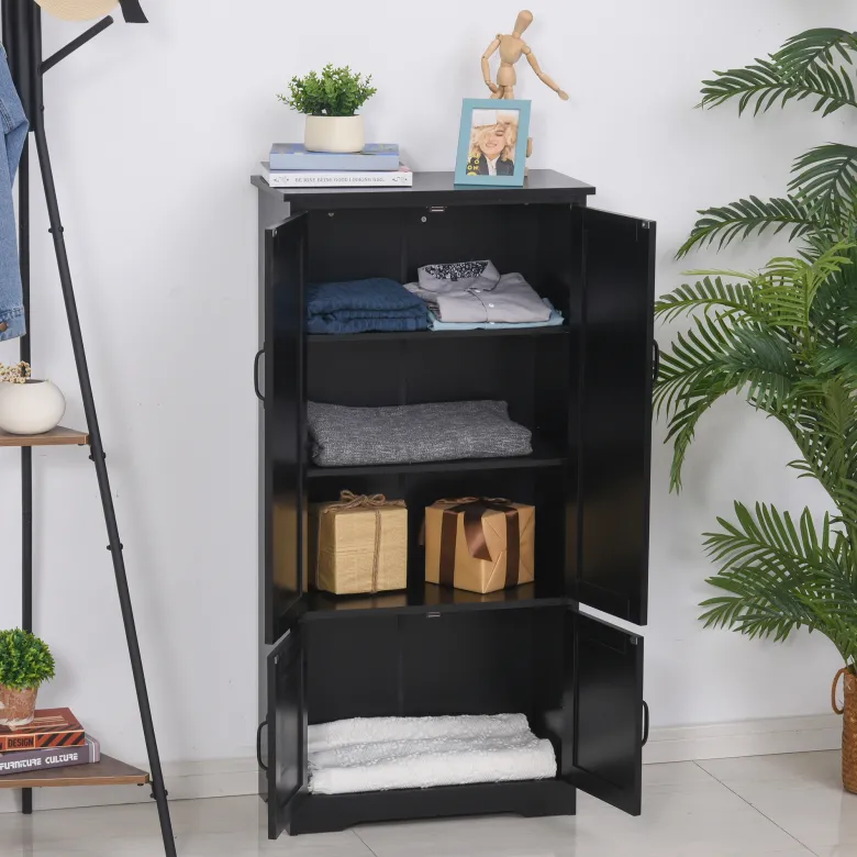 Armoire de cuisine multi-rangements 2 placards 3 étagères
