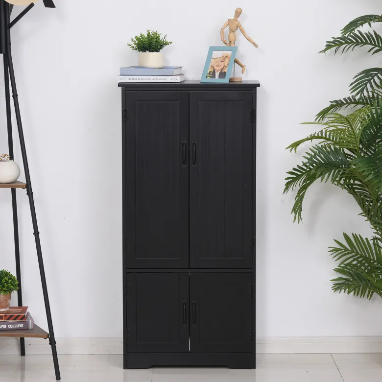 Armoire de cuisine multi-rangements 2 placards 3 étagères