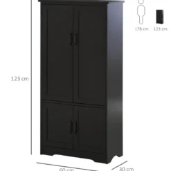 Armoire de cuisine multi-rangements 2 placards 3 étagères