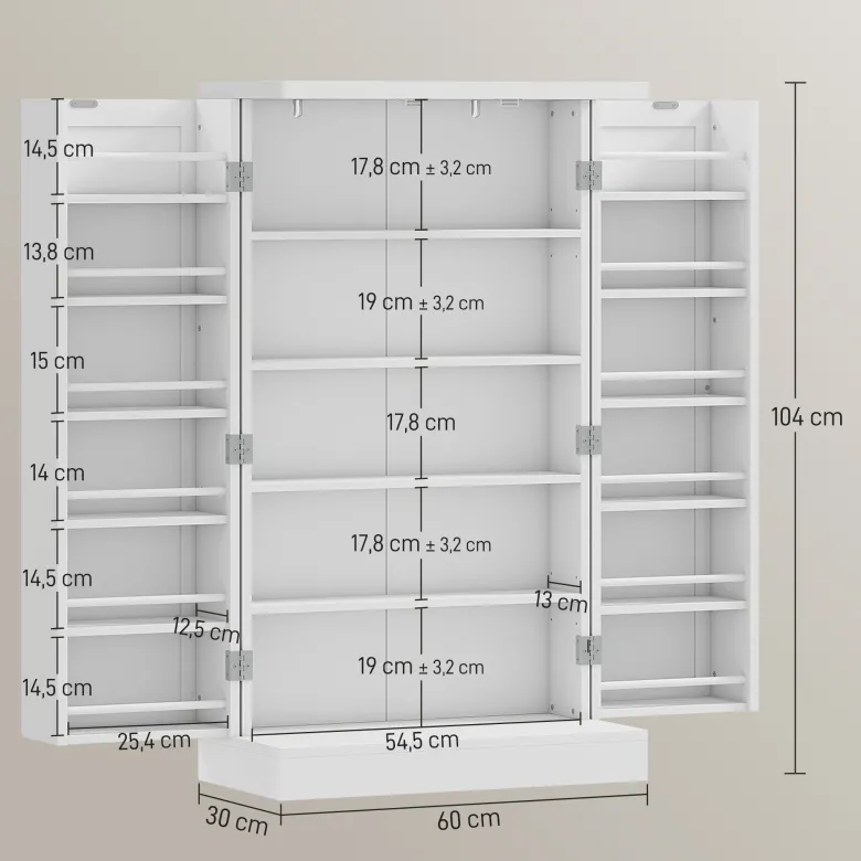 Armoire de cuisine 2 portes total 14 étagères mdf