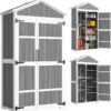 Armoire de jardin bois 4 étagères toit métal
