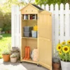 Armoire de jardin bois 2 étagères toit double pente métal