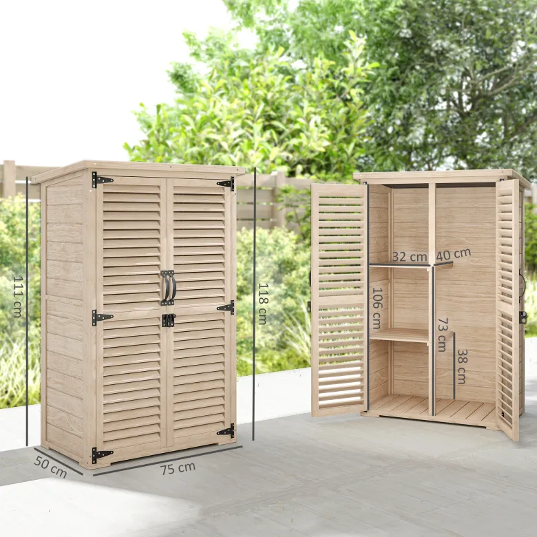Armoire de jardin 2 portes persiennes
