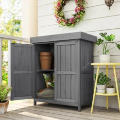 Armoire de jardin sur pied 2 portes étagère