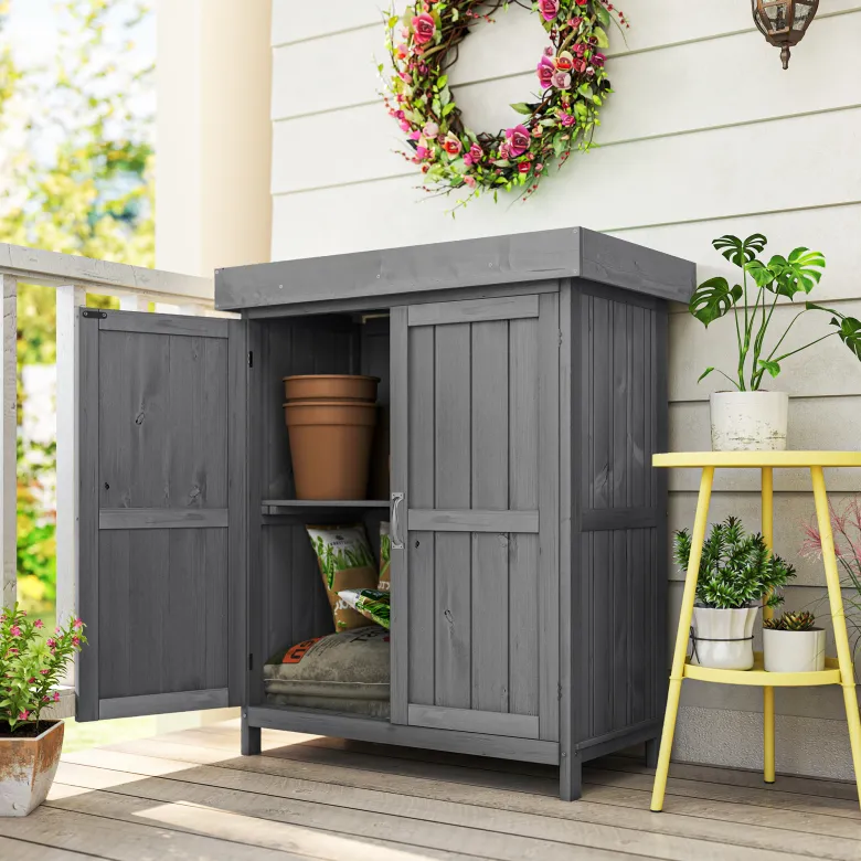 Armoire de jardin sur pied 2 portes étagère