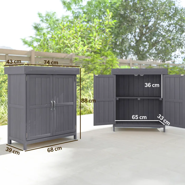Armoire de jardin sur pied 2 portes étagère
