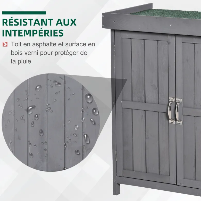 Armoire de jardin sur pied 2 portes étagère