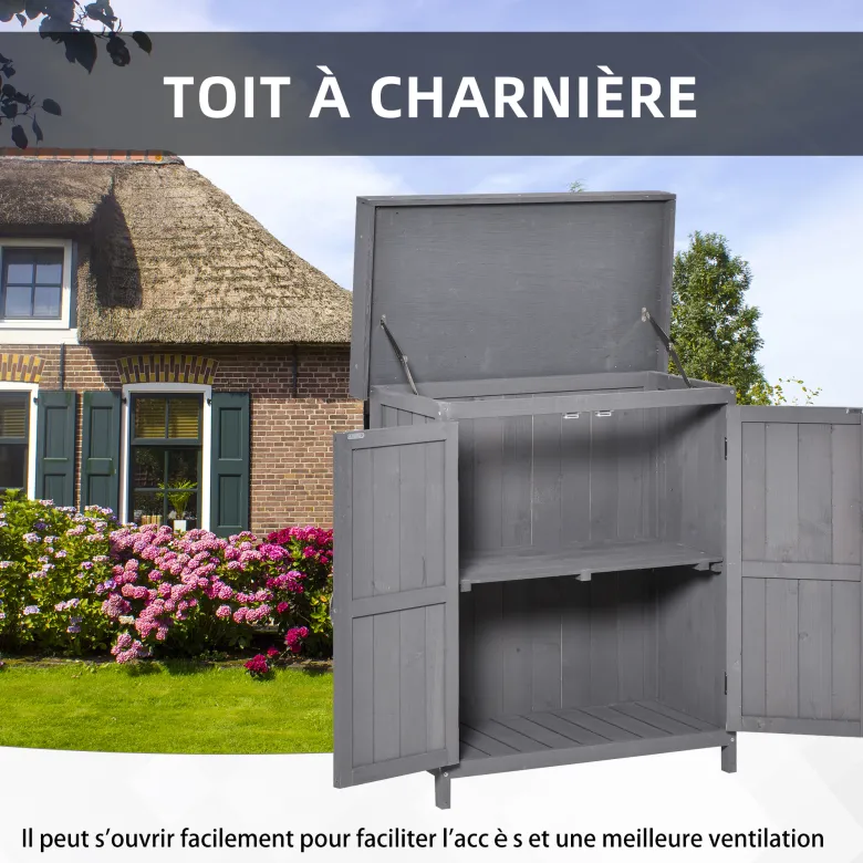 Armoire de jardin sur pied 2 portes étagère