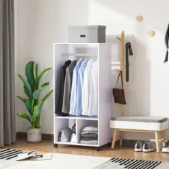 Armoire de rangement penderie à roulettes