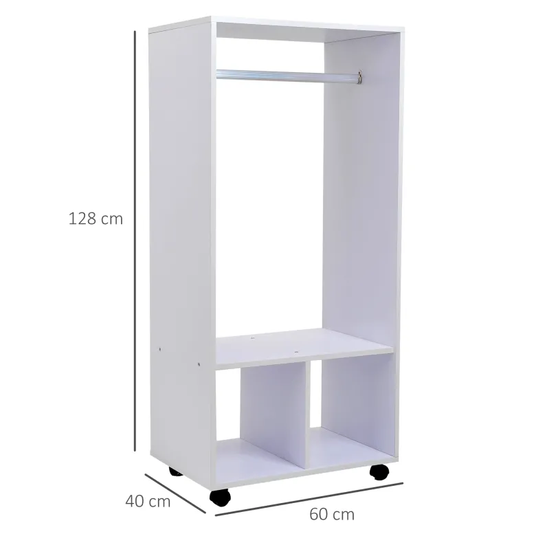 Armoire de rangement penderie à roulettes