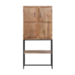 Armoire en bois d'acacia et métal