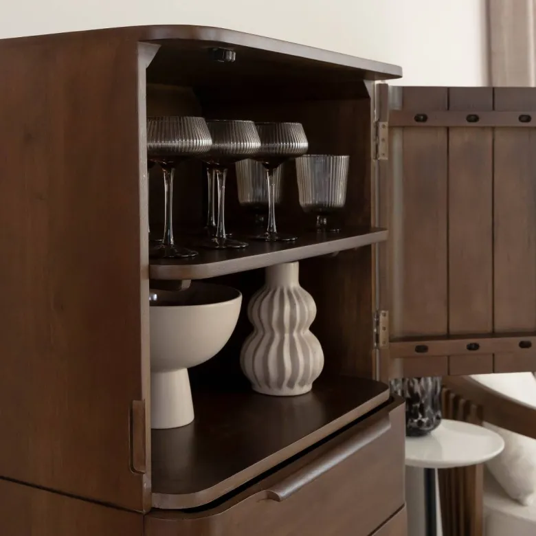 Armoire en bois de manguier foncé aléna