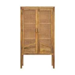 Armoire en cannage et bois de manguier et cannage - tiki