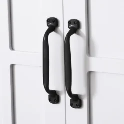 Armoire haute murale 2 portes 2 étagères niche blanc