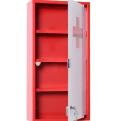 Armoire à pharmacie acier rouge
