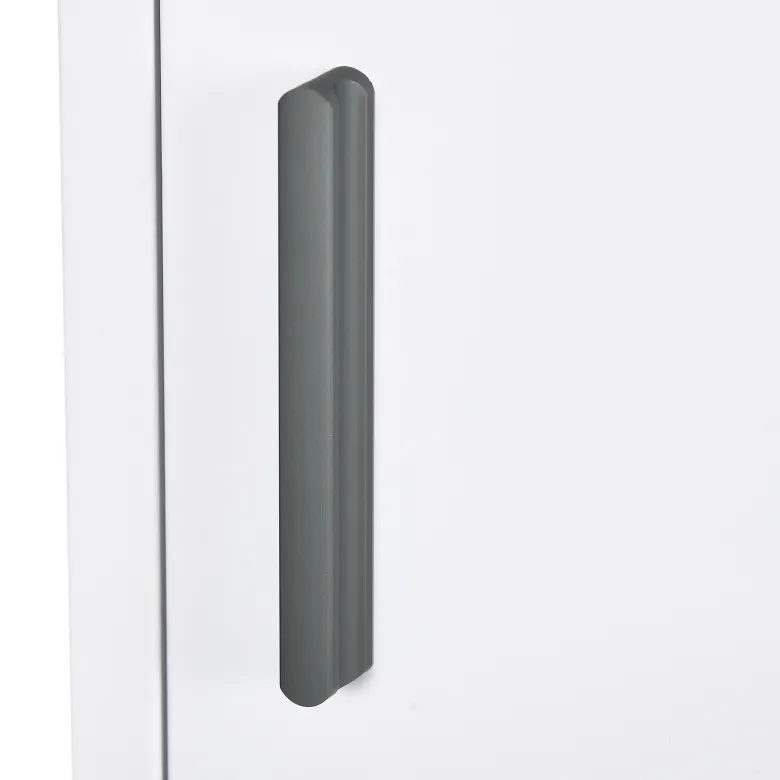 Armoire à pharmacie 2 étagères 3 niv. Logo croix acier blanc