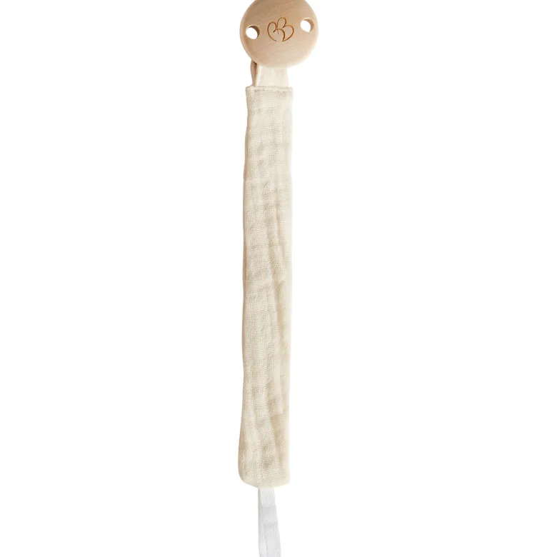 Attache-sucette en gaze de coton mousse de lait
