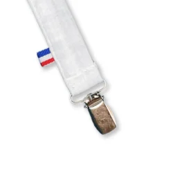 Attache tétine en coton bio teddy blanc