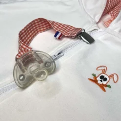 Attache tétine en coton bio teddy vichy