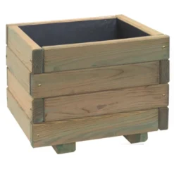 Bac à fleurs carré en bois first