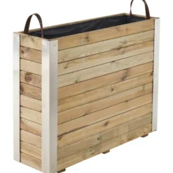 Bac à fleurs en bois bambou l