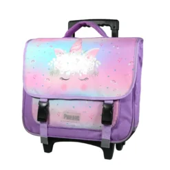 Bagtrotter cartable à roulettes 38 cm phileas violet licorne