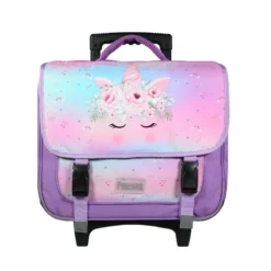 Bagtrotter cartable à roulettes 38 cm phileas violet licorne