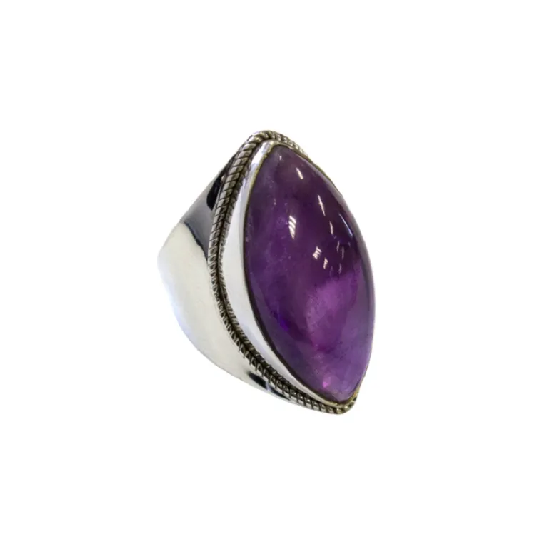 Bague améthyste argent 925 méthystos t52