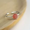 Bague argent cornaline orange réglagle