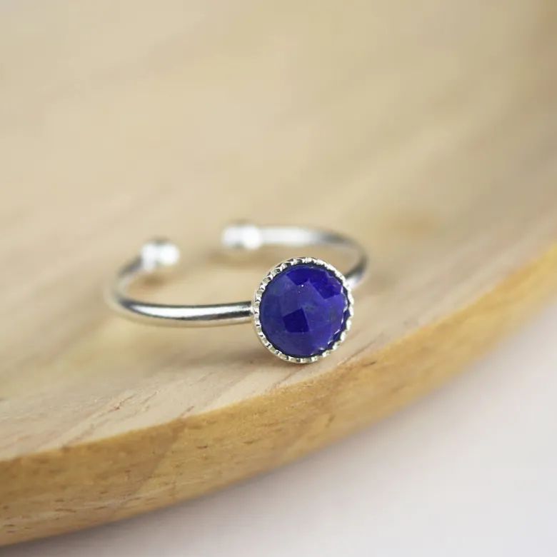 Bague argent massif lapis lazuli femme