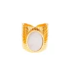 Bague elle – agate blanche