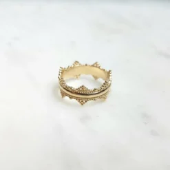 Bague fine plaqué or mode couronne
