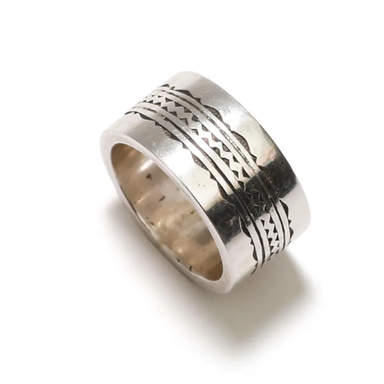 Bague large en argent pour homme 63