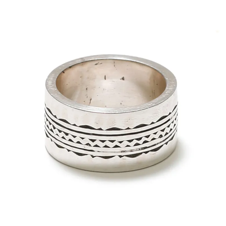 Bague large en argent pour homme 63