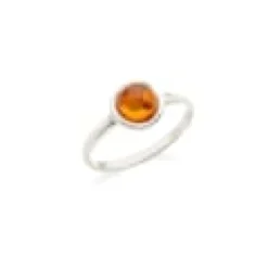 Bague moderne argent ambre - taille 54mm