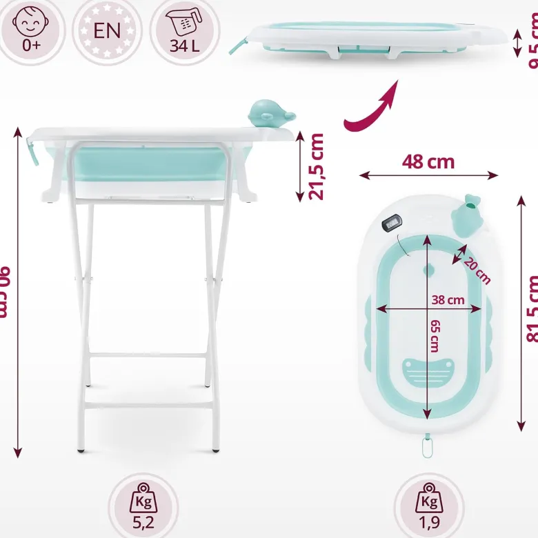 Baignoire bébé pliante coussin doux