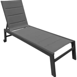 Bain de soleil barbados en textilène gris - aluminium gris anthracite
