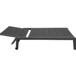 Bain de soleil barbados en textilène noir - aluminium gris anthracite