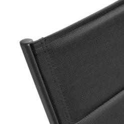 Bain de soleil barbados en textilène noir - aluminium gris anthracite