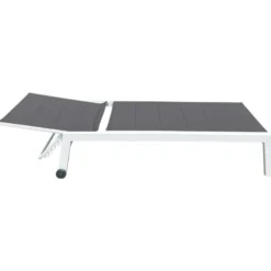 Bain de soleil barbados en textilène gris - aluminium blanc