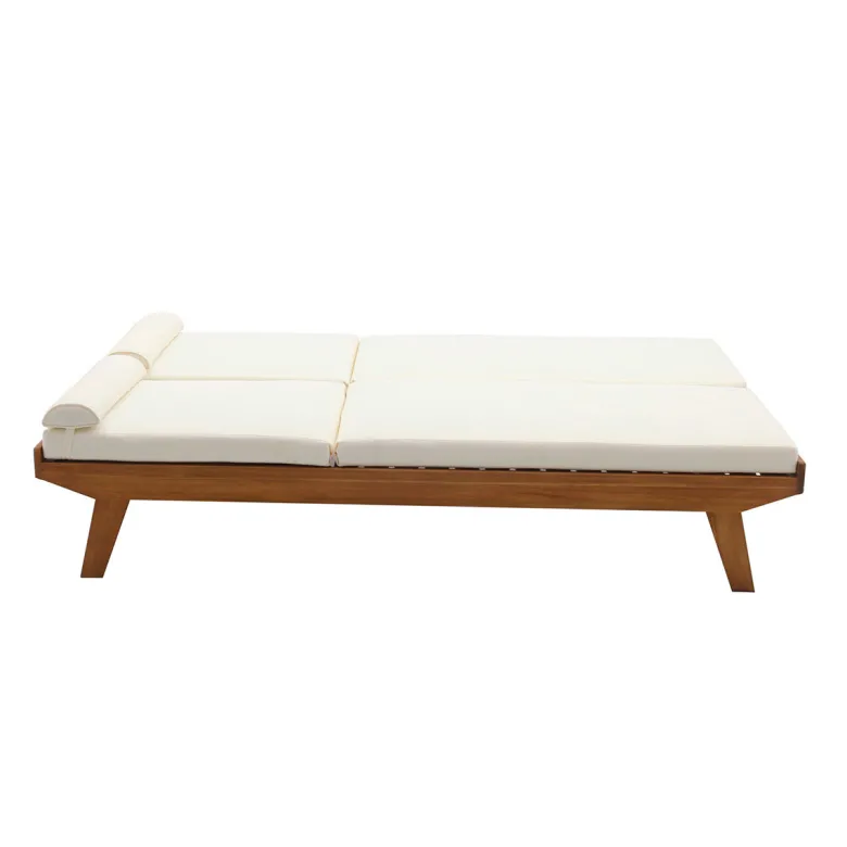 Bain de soleil double avec dossiers multipositions beige l127 cm caracas