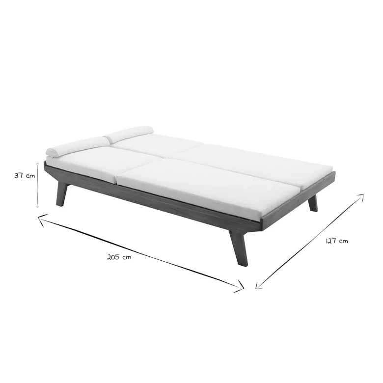 Bain de soleil double avec dossiers multipositions beige l127 cm caracas