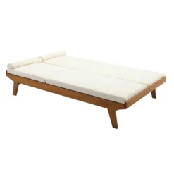 Bain de soleil double avec dossiers multipositions beige l127 cm caracas