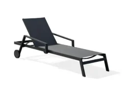 Bain de soleil en aluminium et toile plastifiée - gris anthracite