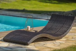 Bain de soleil en résine tressée - chocolat
