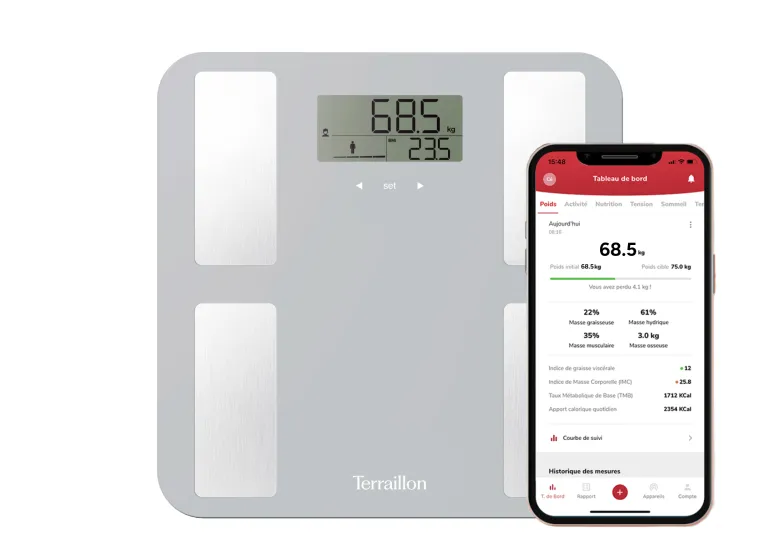 Balance connecté bluetooth smart connect gris